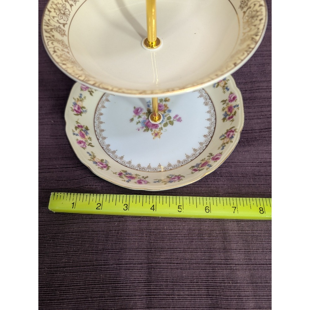 China plate and Bowl 3/2 tier serving tray set - Handmade in Montana ! - Picture 11 of 16